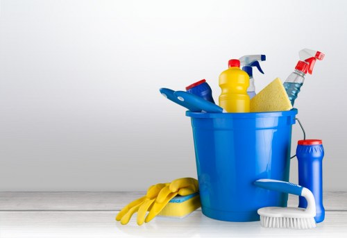 Cleaning professionals working during a scheduled deep clean
