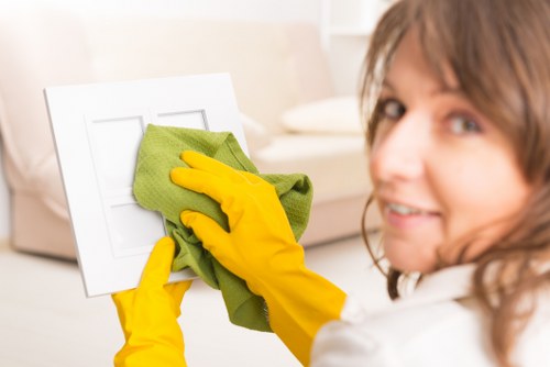 Cleaner preparing a Battersea rental property for final inspection