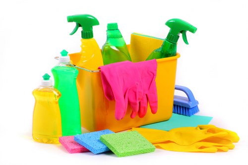 End of tenancy cleaner preparing Battersea property for handover